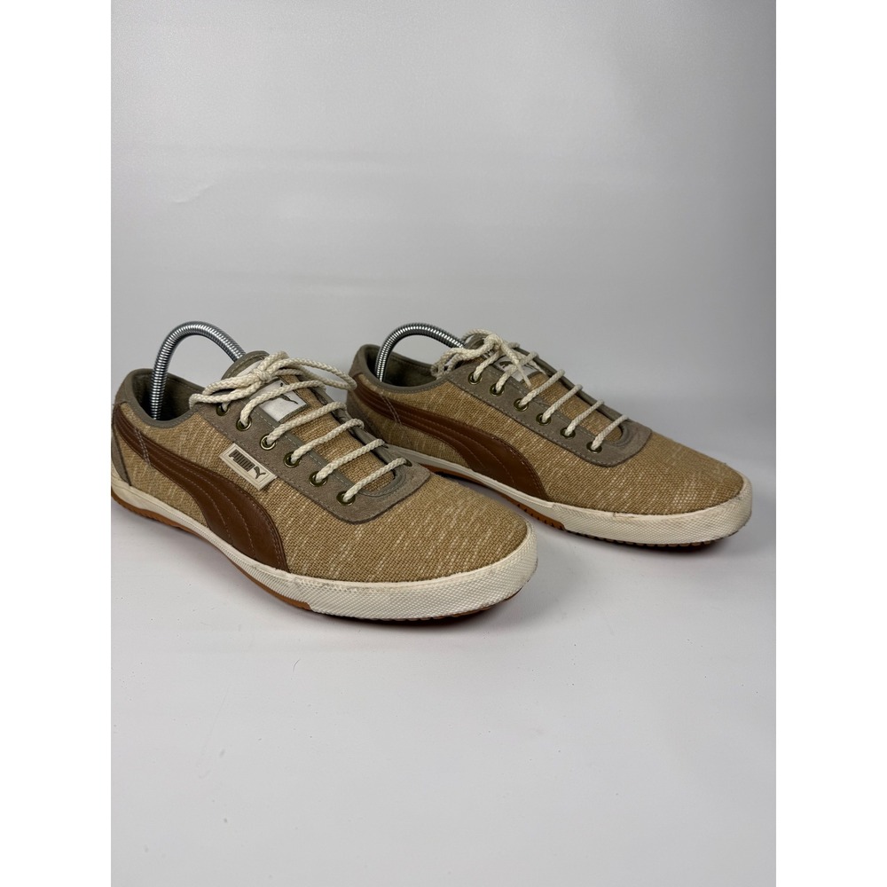 Puma Men's Brown Canvas Casual Sneakers Shoes Low Profile Size 12